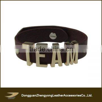 2016 Latest design personalized monogram leather fashion bangle