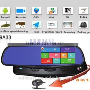 Android 5.0'' Camera Recorder GPS Bluetooth Detector WIFI Rearview Mirror dvr with bracket                        
                                                Quality Choice