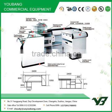 Hot sell good cheap supermarket electric checkout counter with belt for sale (YB-H01)