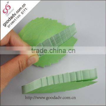 Die cut promotional leaf shaped sticky customized memo pad