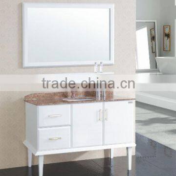 Simple design Solid Wood Bathroom Vanity with marble top