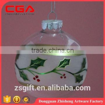 Glass ball with decorative flowers for christmas decorations