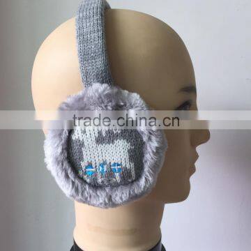2016 Wireless Bluetooth Earmuffs Music Headset Stereo Headphone Winter Warm Knitted Earmuff photo-2
