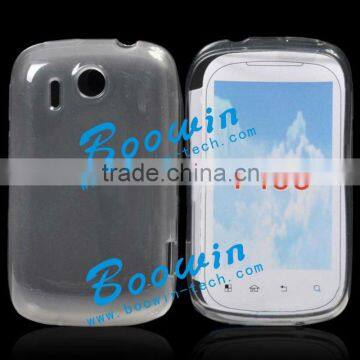 grey Soft TPU Gel Crystal Jelly Case Cover For HTC Explorer Pico A310E