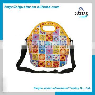 Best Selling Stylish Flower Pattern Neoprene Lunch Box Handbag