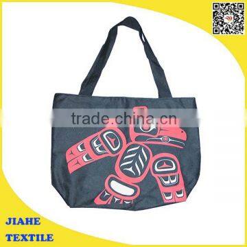 2014 Cotton PVC Coated Shopping Bag With Pocket/pouch and Polyester Lining photo-3