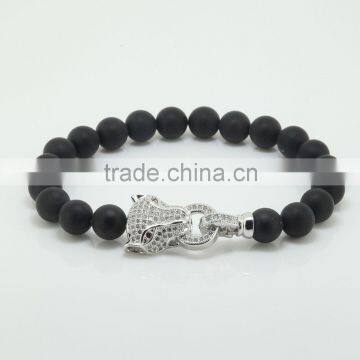 Wholesale 24k Silver Leopard Bracelet Custom Bead Bracelets for Men