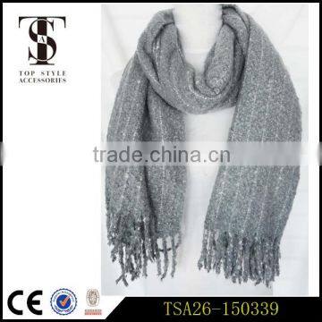 simple and decent grey winter scarf for men, muslim abaya acrylic hijab scarf