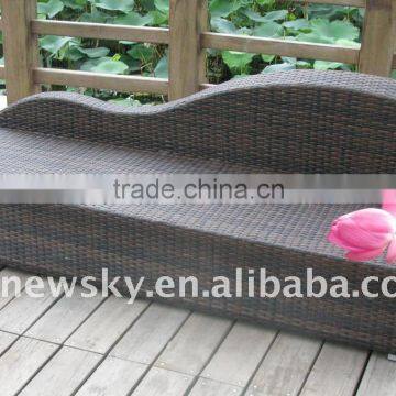 patio antique taste PE rattan/wicker beach sun lounger