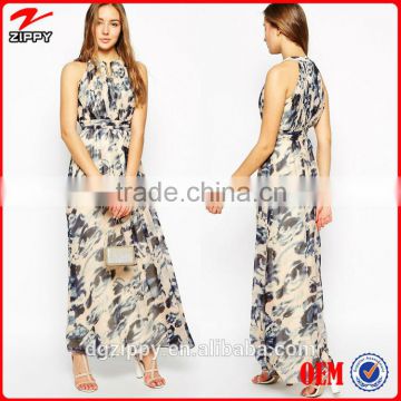 New Arrival Fashion Style Little Mistress Flower Printed Maxi Dress