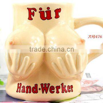 ceramic funny shape mug cramic big breast lady sexy mug