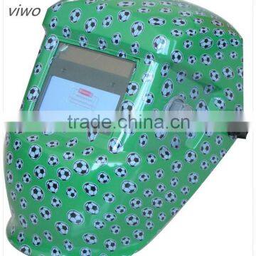 Green Soccer Solar Power Auto Darken Welding Helmet hard hat welding helmet