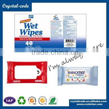 Daily use opening roll printing wet wipes label