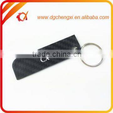 Customized logo matte and gloss carbon fiber keychain