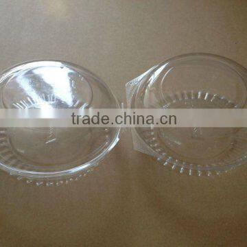 high quality plastic round salad box with lid/disposable round hat salad box with lid