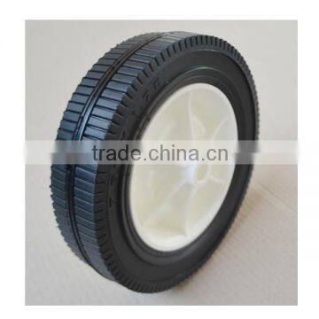 semi pneumatic rubber wheel 7.5x1.75 bar white plastic rim