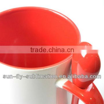 Spoon mug with coating for sublimation