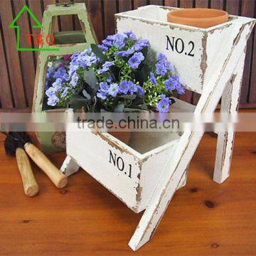 Plant Theatre 2 Tier Herb & Plant Theatre Natural Hardwood Garden Flower Pots
