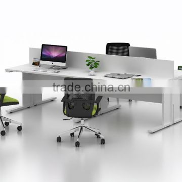 White simple 4 person desk