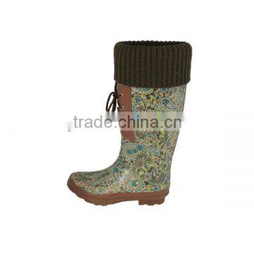 fashion lady cheap Lace-up boots rubber boots