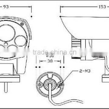 12V 2A 80m ir ip Security Camera Pan Tilt Bullet ip Camera photo-2