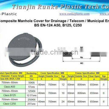 Composite SMC Manhole Cover 600mm A50 B125 C250