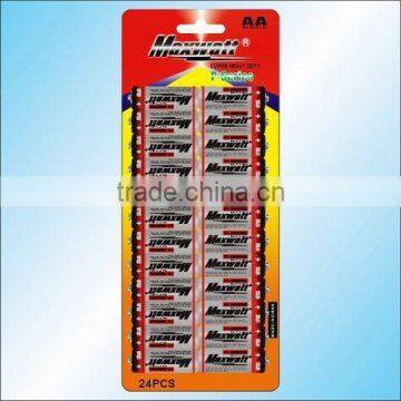 R6P SIZE AA UM-3 DRY CELL BATTERY 24PCS/CARD