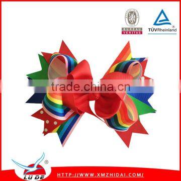 2015 New style handmade grosgrain ribbon bow Girls hair bows bulk