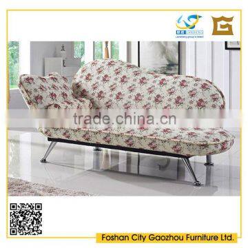 Rural style metal frame chaise lounge sofa cum bed design