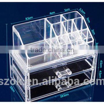 High quality clear acrylic organizer makeup storage with handle