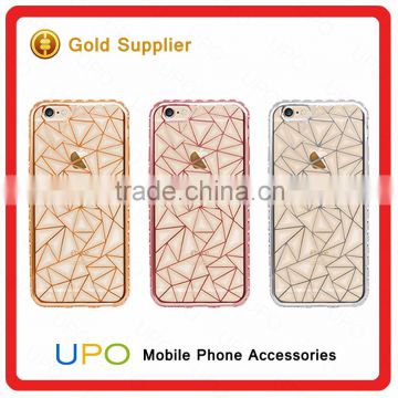 [UPO] Luxury Water Cube Stereoscopic Rhombus Electroplating Soft TPU Mobile Phone Case for iPhone 7 Phone Cover