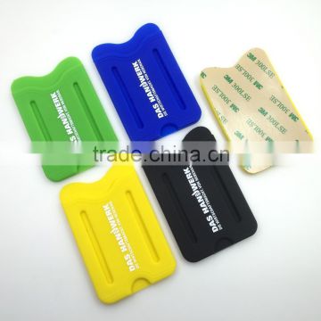 Latest New Model 3M Sticky Silicone Mobile Credit Card Wallet For Promotion