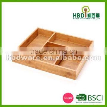 High quality bamboo Wood flatware organizer, flatware tray,cutlery tray