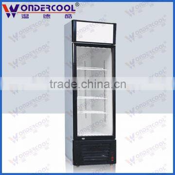 228L single glass door soft drink commercial upright beverage cooler