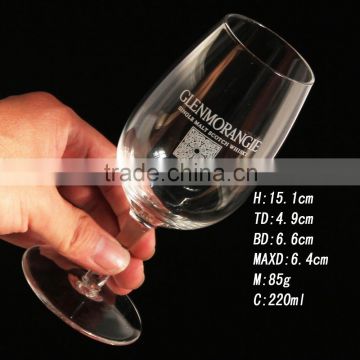 Mouth blow wine glass manufacturer hand printing glass wine cup