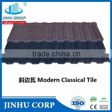 Designer colorful stone coated roof tile price / stone coated step tile roofing sheet