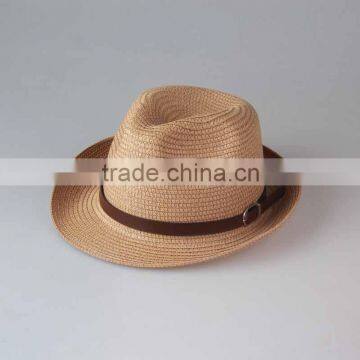 Hot selling haedweaved paper straw homburg hat
