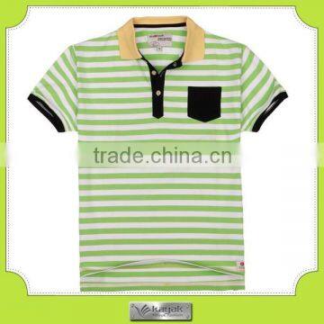 fashion men's stripe mixed colors polo t shirt