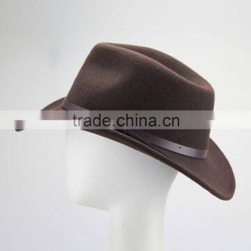 Bull Rider Jazz Fedora Sunhat Men Felt Hats Ribbon Band Western Cowboy Hat Brown photo-3