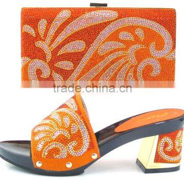 Fancy Clutch Bag Mix Middle Heel Sandals Women Matching Shoes and Bag