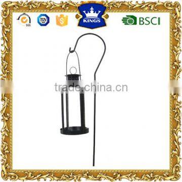 Small hang black Outdoor metal Grave Lantern With Pole