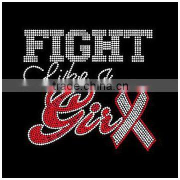 Fight like a girl Cancer Hot Fix Rhinestone Transfers Wholesale