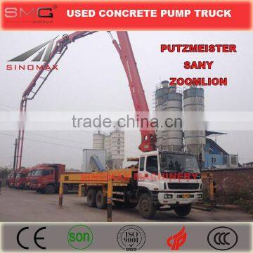 Used/Second Hand Putzmeister/Sany/Zoomlion 37m - 70m Concrete Boom Pump Truck