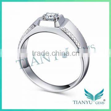 1.5 ct White Color G Moissanite Diamond Sliver Ring for Men photo-2