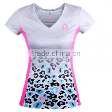 2015 women's runnning wear breathable T shirt sports clothes high quality fabric no minimum