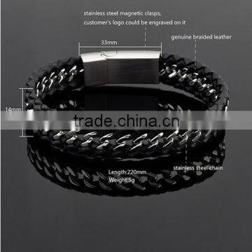 Hot Selling Men Genuine Leather Bracelets Wholesale photo-2