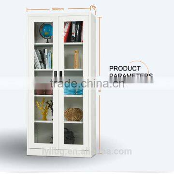 Modern Steel Bookcase Cabinet With 2 Swing Glass Door photo-6