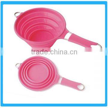 Silicone Folding Bowl Sapce-saver Kitchenwares Portable Outdoor Bowls With Handle