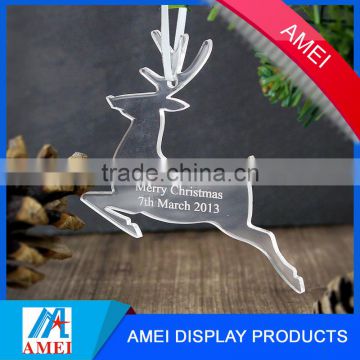 wholesale high quality clear acrylic reindeer christmas tree decorations