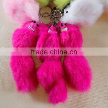 New Design Wholesale Real Genuine Fox Fur Keychain With Name photo-4